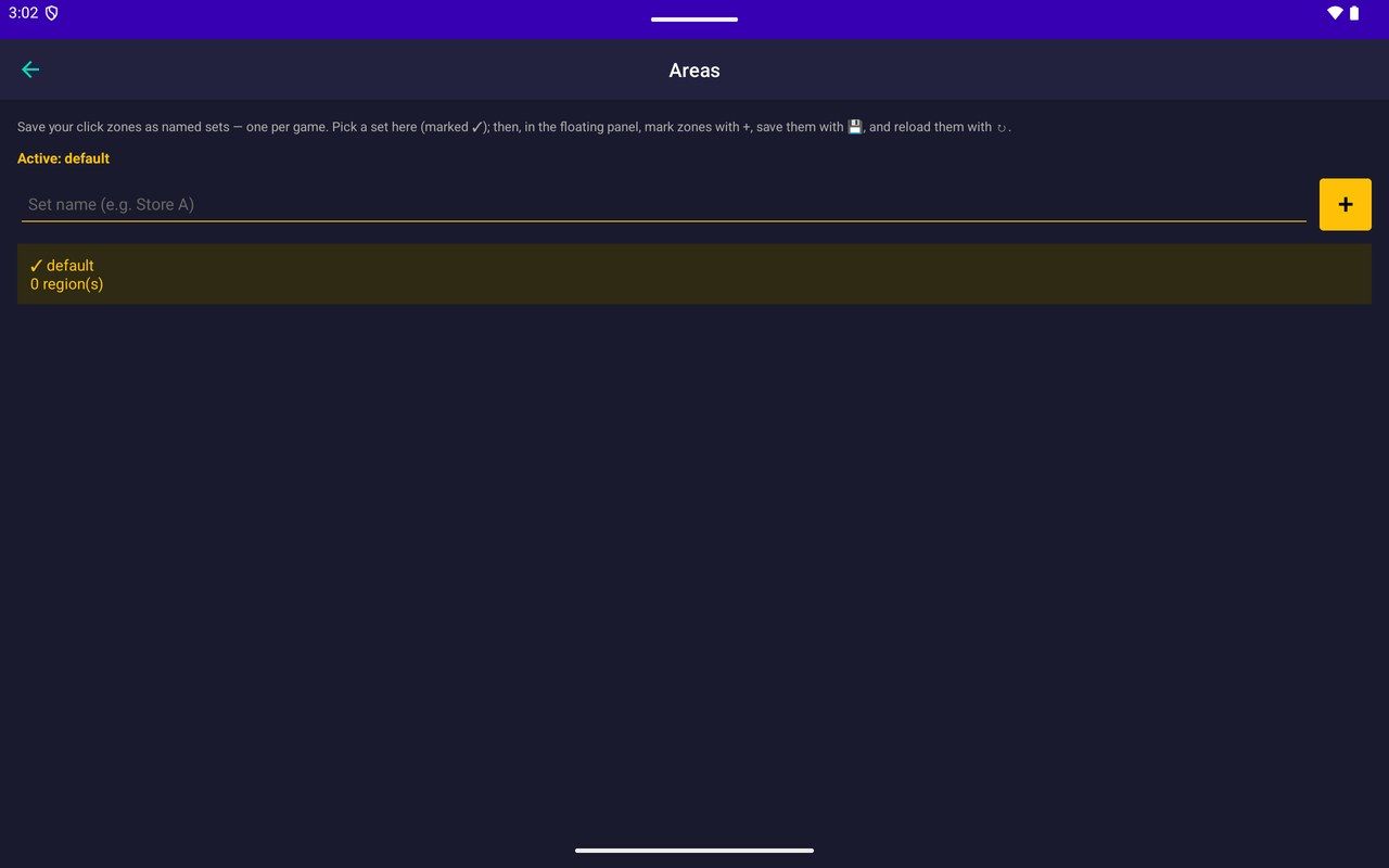 Named area sets