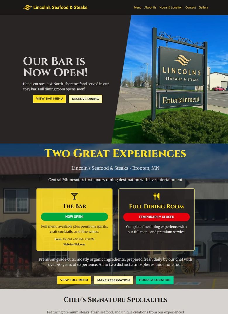Lincoln's Seafood & Steaks